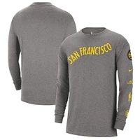 Men's Nike Charcoal Golden State Warriors 2023/24 City Edition Max90 Expressive Long Sleeve T-Shirt