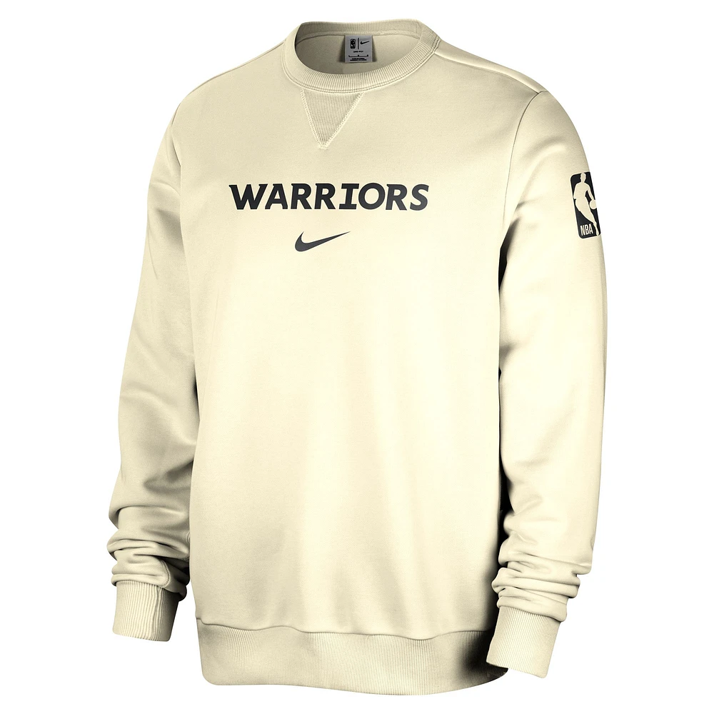 Sweat-shirt Nike Golden State Warriors Courtside Standard Issue Performance pour homme Crème