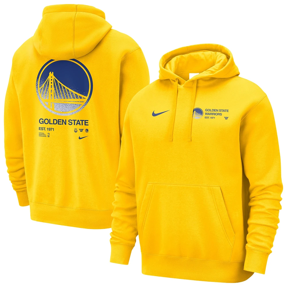 Sweat à capuche Nike Gold Golden State Warriors Courtside Club pour homme