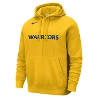 Men's Nike Gold Golden State Warriors Courtside Versus Stitch Split Pullover Hoodie