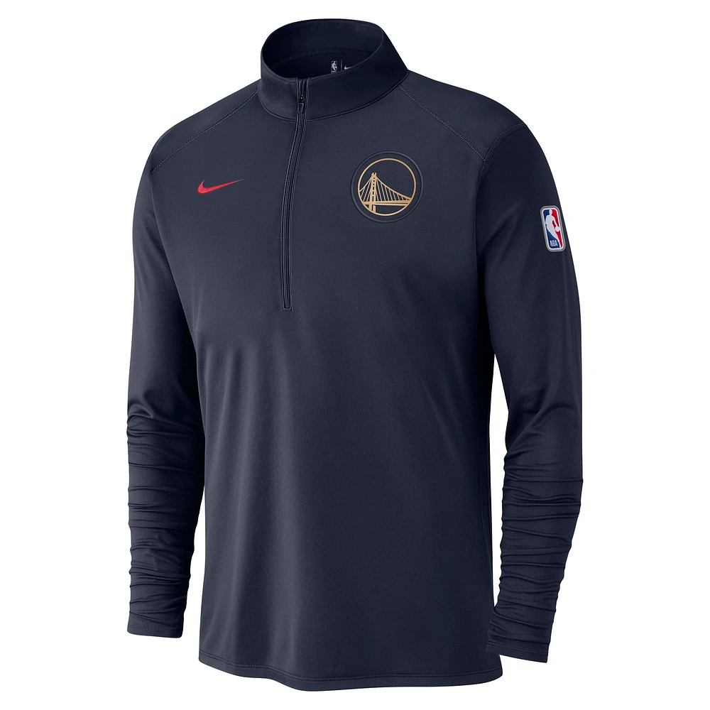 Men's Nike Navy Golden State Warriors 2024/25 City Edition Authentic Coaches Performance Half-Zip Top