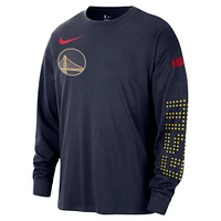 Men's Nike Navy Golden State Warriors 2024/25 City Edition Courtside Max90 Heavyweight Long Sleeve T-Shirt