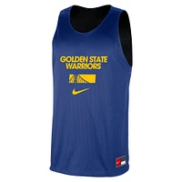 Maillot d'entraînement réversible en maille Nike Royal/Black Golden State Warriors pour homme