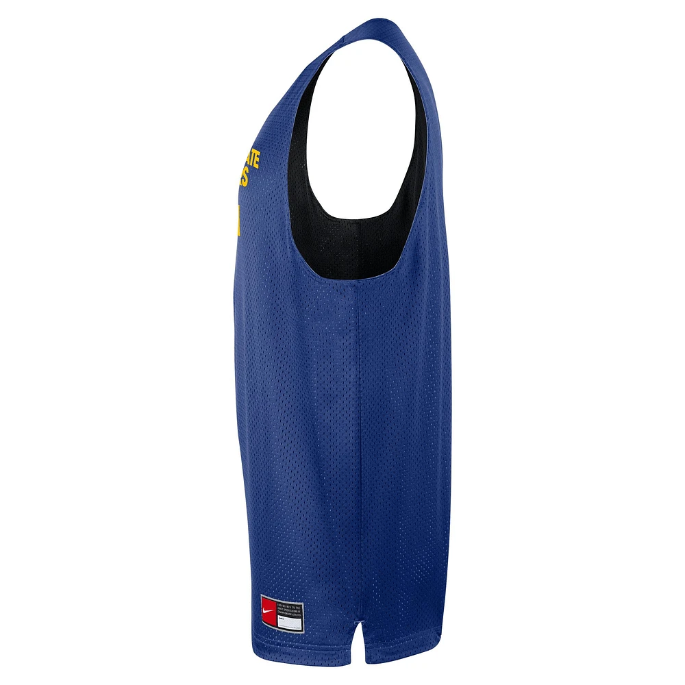Maillot d'entraînement réversible en maille Nike Royal/Black Golden State Warriors pour homme