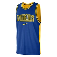 Men's Nike Royal/Gold Golden State Warriors Courtside Versus Force Split DNA Performance Mesh Tank Top