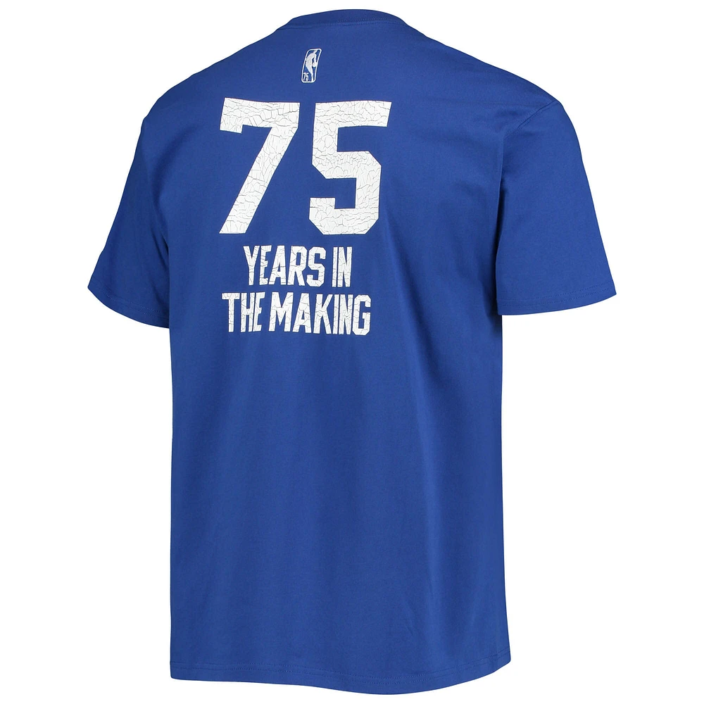 T-shirt Nike Royal Golden State Warriors 2021/22 édition classique Origins Courtside pour homme