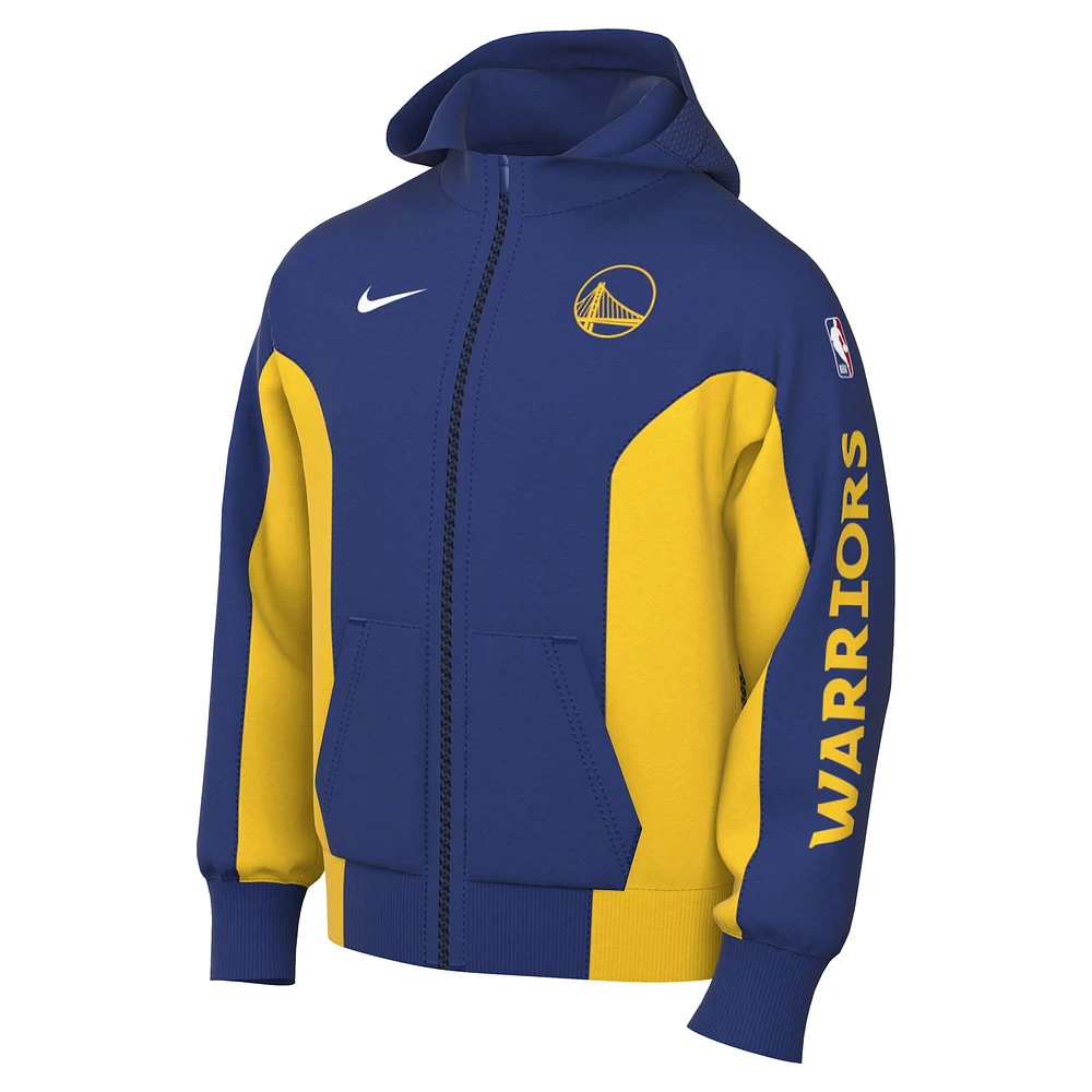 Sweat à capuche entièrement zippé Nike Royal Golden State Warriors 2023/24 Authentic Showtime pour homme