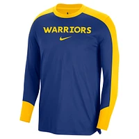 Men's Nike Royal Golden State Warriors 2024/25 Authentic Pre-Game Legend Long Sleeve Shooting Shirt