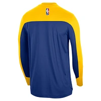 Men's Nike Royal Golden State Warriors 2024/25 Authentic Pre-Game Legend Long Sleeve Shooting Shirt