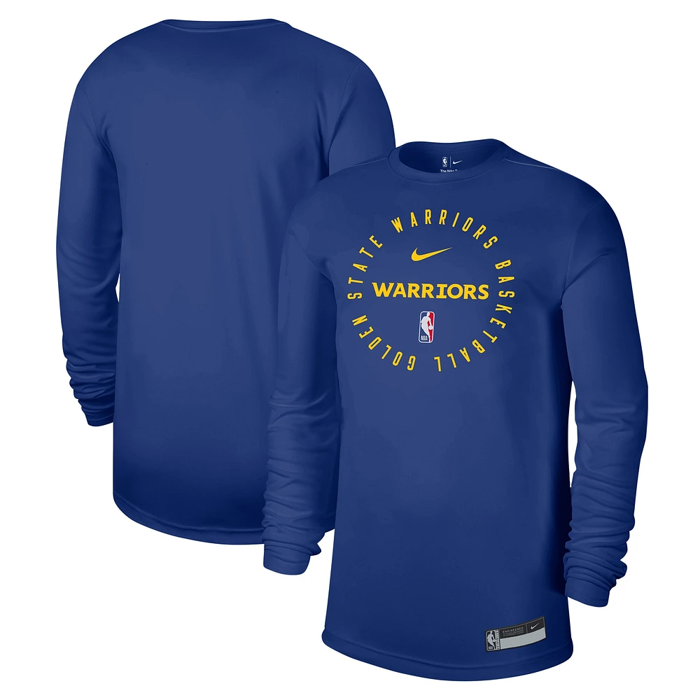 T-shirt d'entraînement à manches longues Nike Royal Golden State Warriors 2024/25 Legend pour homme