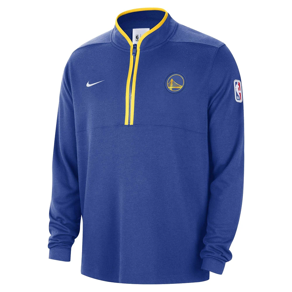 Veste à demi-zip Nike Royal Golden State Warriors Authentic Performance pour homme