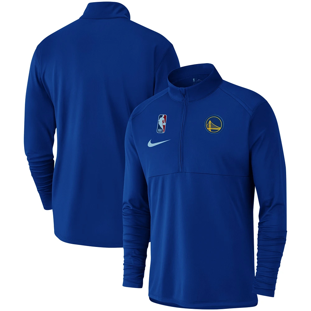 Veste à enfiler demi-glissière Nike Royal Golden State Warriors Element Performance pour Homme