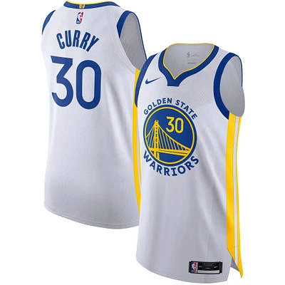 Maillot authentique des Golden State Warriors Nike Stephen Curry pour homme - Édition Association Blanc