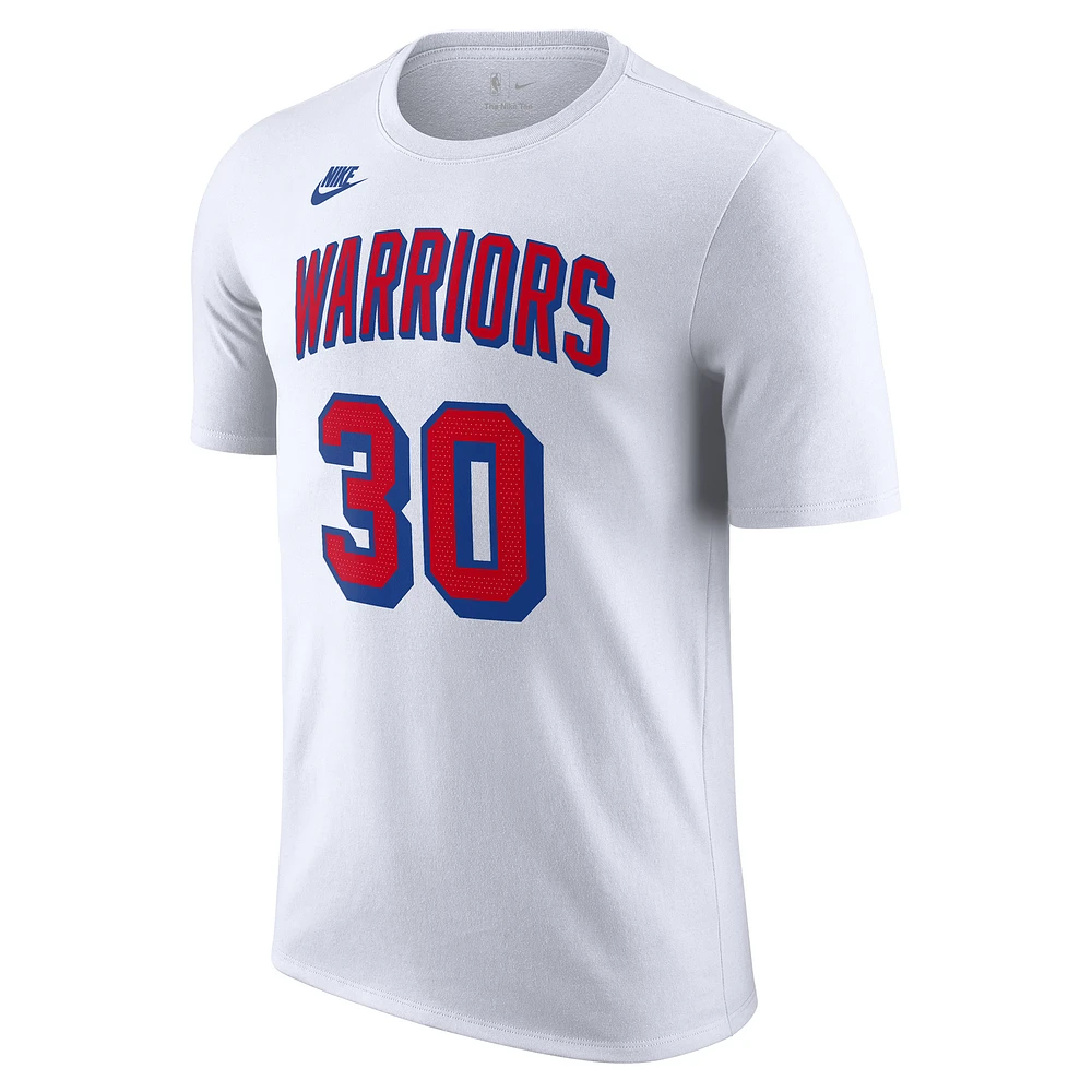 Men's Nike Stephen Curry White Golden State Warriors Classic Edition Name & Number T-Shirt