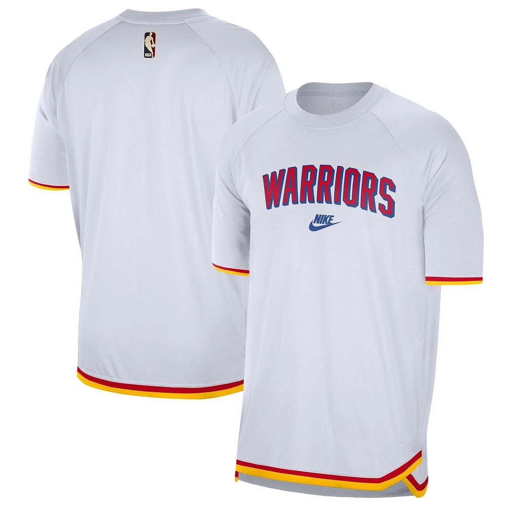 T-shirt de tir d'avant-match Nike Golden State Warriors 2024/25 Classic Edition pour homme, blanc