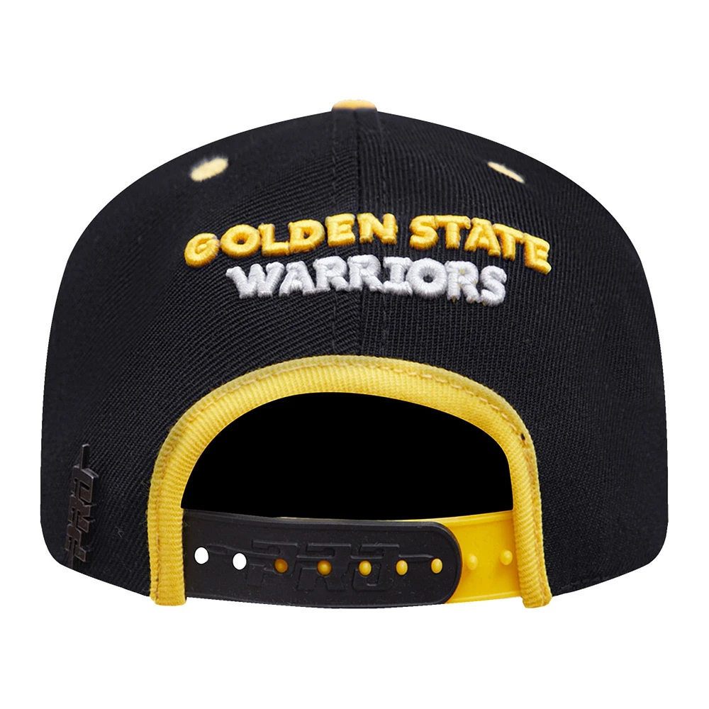 Men's Pro Standard  Black/Yellow Golden State Warriors Sneaker Hook Snapback Hat