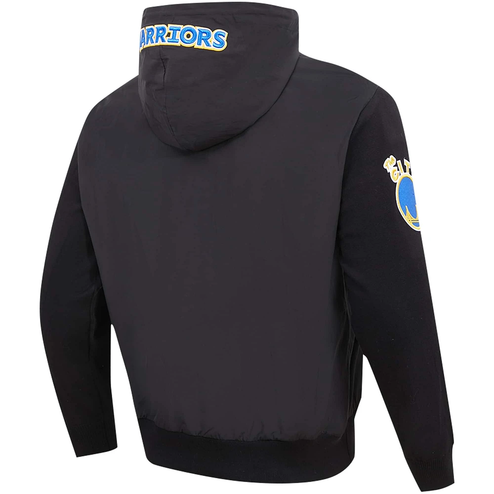 Men's Pro Standard Black Golden State Warriors Hybrid Full-Zip Hoodie