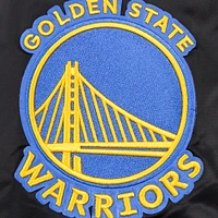 Men's Pro Standard Black Golden State Warriors Script Tail Full-Snap Satin Varsity Jacket