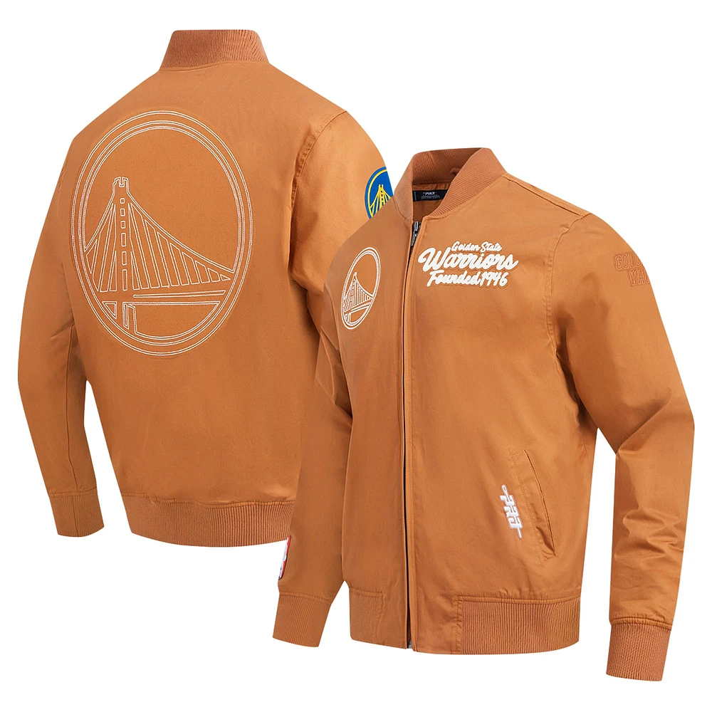 Veste zippée complète Pro Standard Brown Golden State Warriors Paint The City pour homme