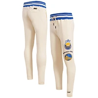 Pantalon de survêtement en polaire rétro classique Golden State Warriors Pro Standard crème pour homme