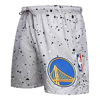 Men's Pro Standard Gray Golden State Warriors Splatter Woven Shorts