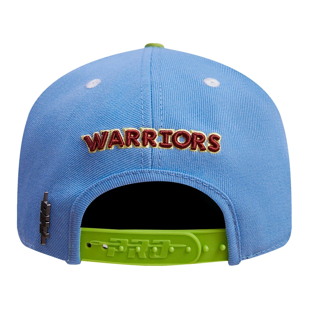 Men's Pro Standard Light Blue/Green Golden State Warriors Retro Program 2-Tone Snapback Hat