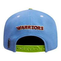 Casquette Snapback 2 tons Pro Standard bleu clair/vert Golden State Warriors Retro Program pour hommes