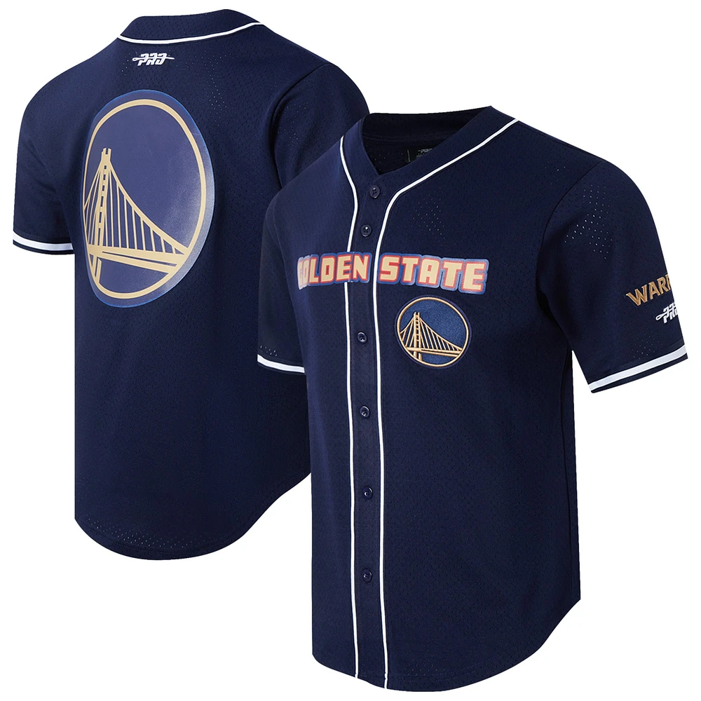 Men's Pro Standard Navy Golden State Warriors 2024/25 City Edition Mesh Baseball Jersey