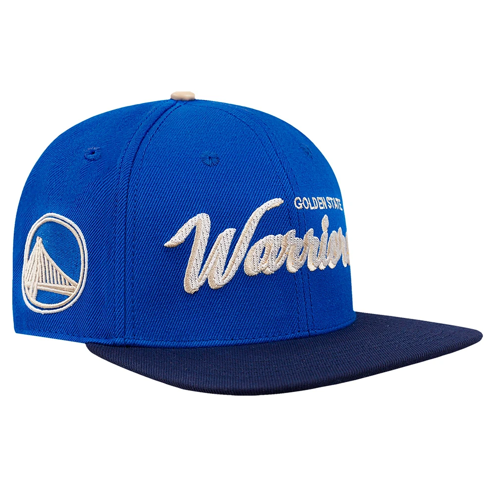 Casquette Snapback Pro Standard Royal/Navy pour homme des Golden State Warriors