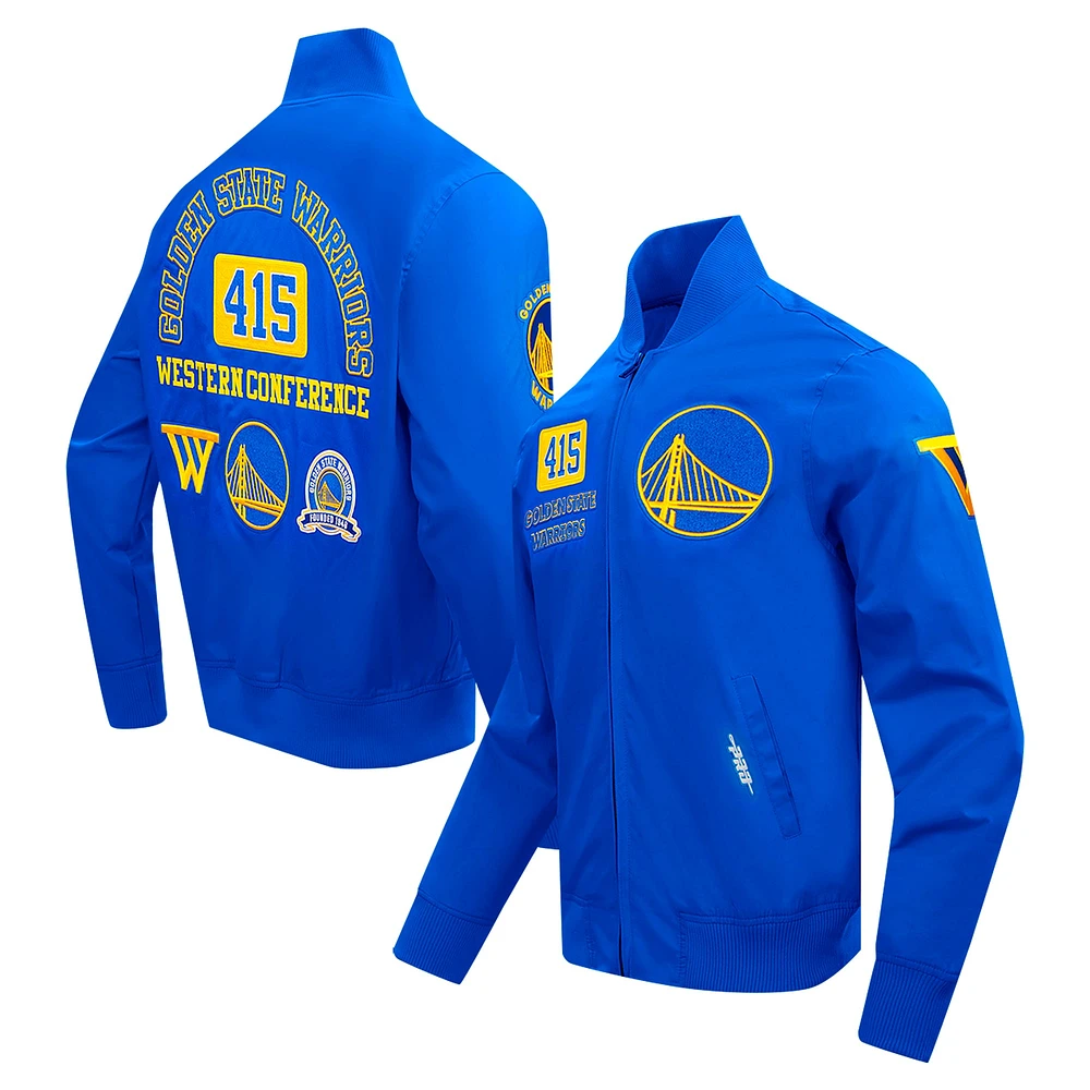 Veste zippée intégrale Pro Standard Royal Golden State Warriors Area Code pour homme