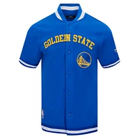 Veste d'échauffement classique à bouton-pression Pro Standard Royal Golden State Warriors pour hommes