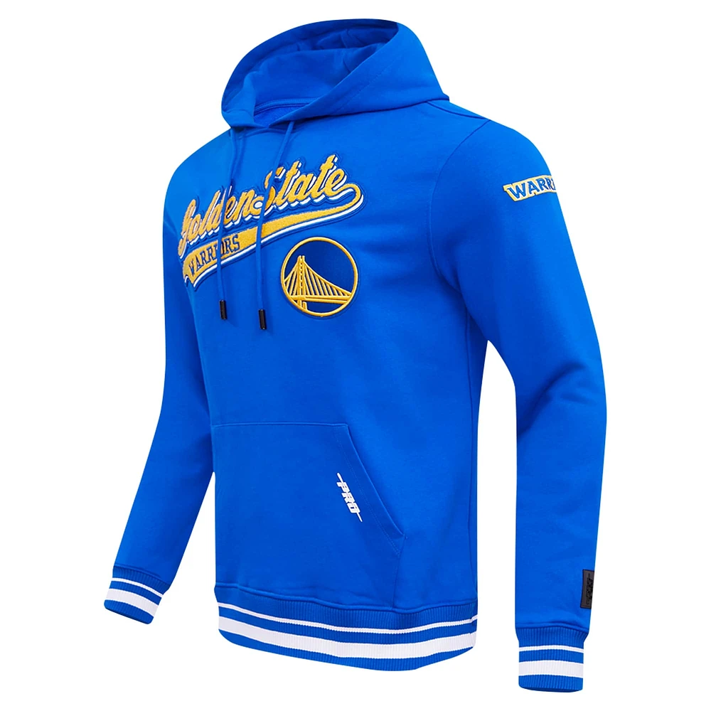 Men's Pro Standard Royal Golden State Warriors Script Tail Pullover Hoodie