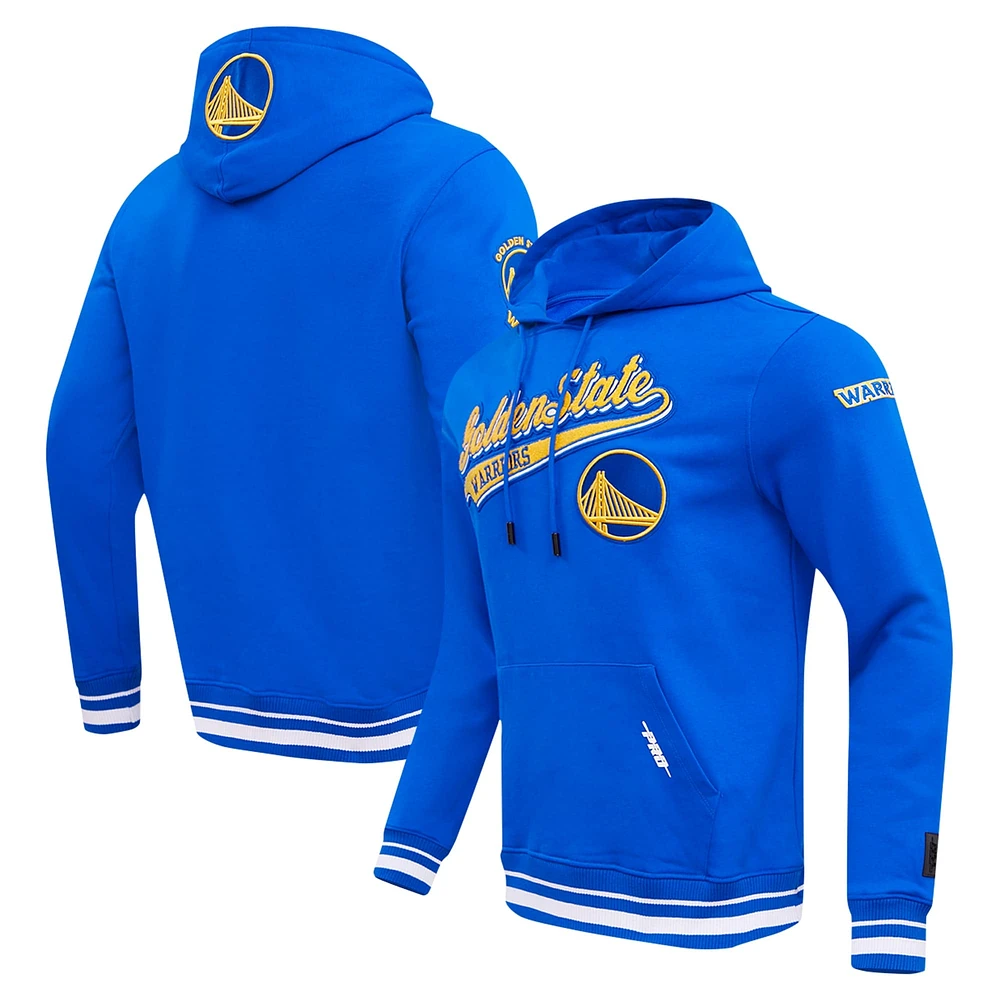 Men's Pro Standard Royal Golden State Warriors Script Tail Pullover Hoodie