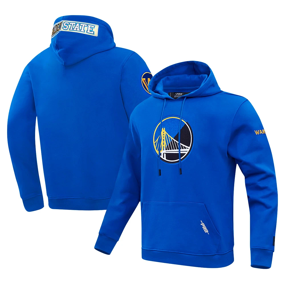 Sweat à capuche logo fendu Pro Standard Royal Golden State Warriors pour homme