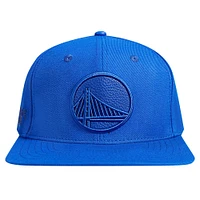 Casquette Snapback triple ton sur ton Pro Standard Royal Golden State Warriors pour hommes