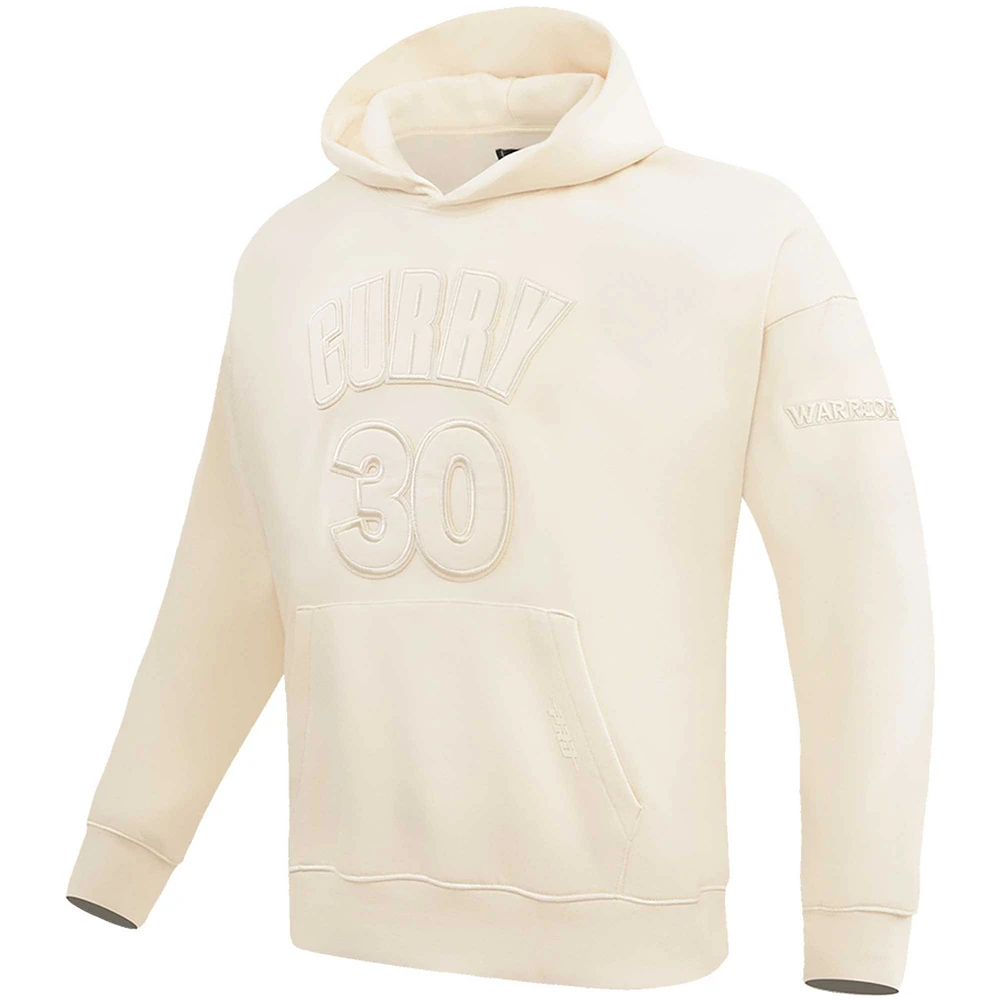 Men's Pro Standard Stephen Curry Cream Golden State Warriors Name & Number Pullover Hoodie