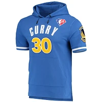 Men's Pro Standard Stephen Curry Royal Golden State Warriors Name & Number Short Sleeve Pullover Hoodie
