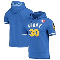 Men's Pro Standard Stephen Curry Royal Golden State Warriors Name & Number Short Sleeve Pullover Hoodie