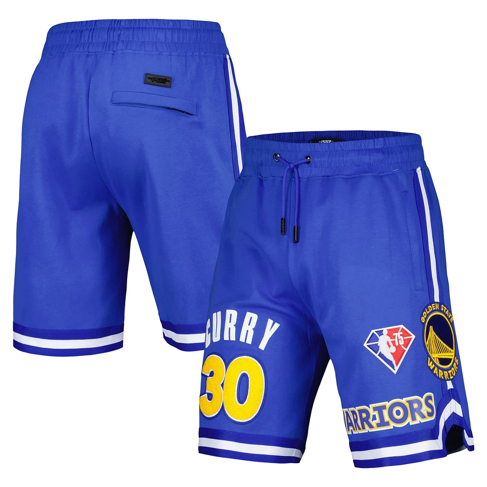 Short Pro Standard Stephen Curry Royal Golden State Warriors pour hommes avec nom et numéro de joueur