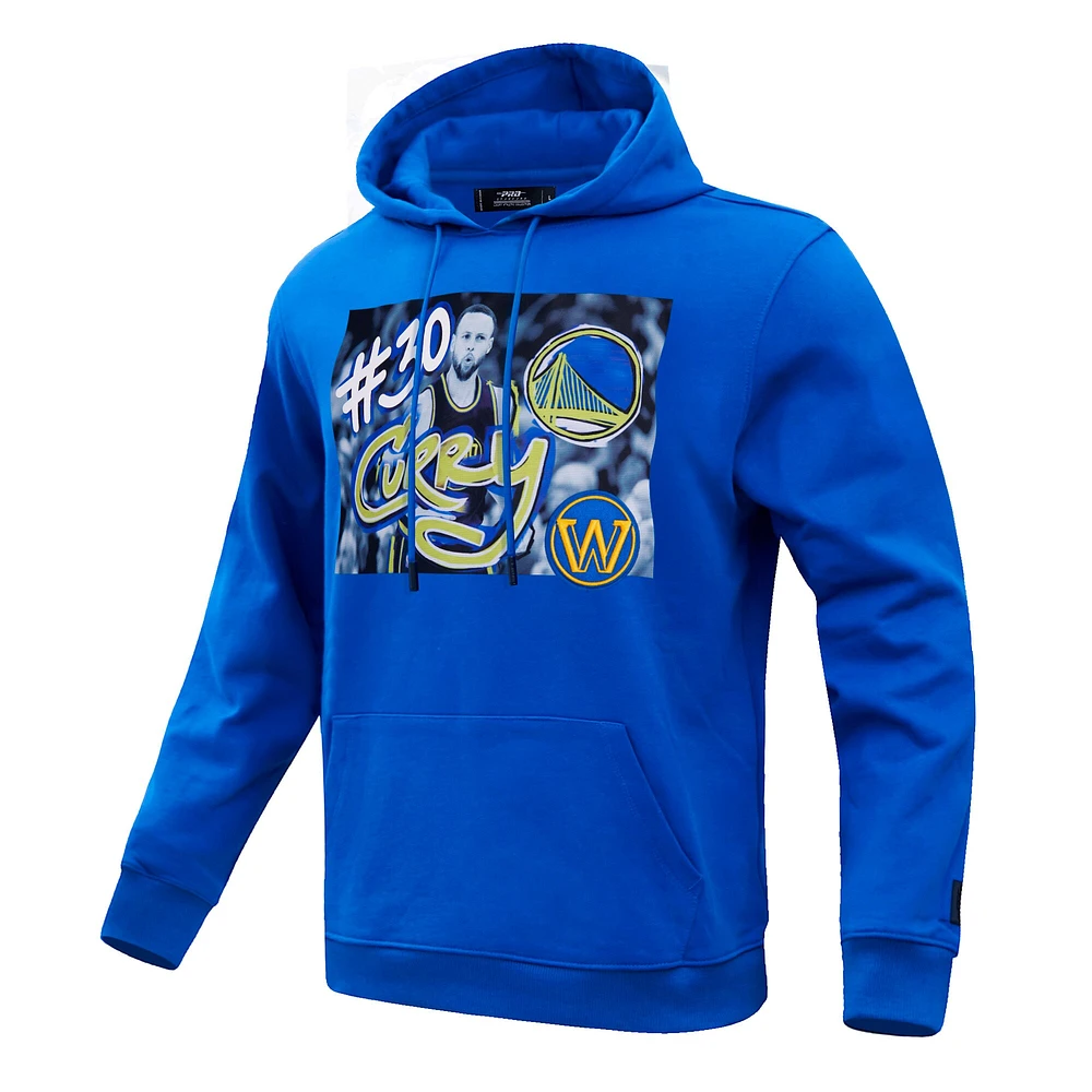 Men's Pro Standard Stephen Curry Royal Golden State Warriors Player Yearbook Pullover Hoodie
