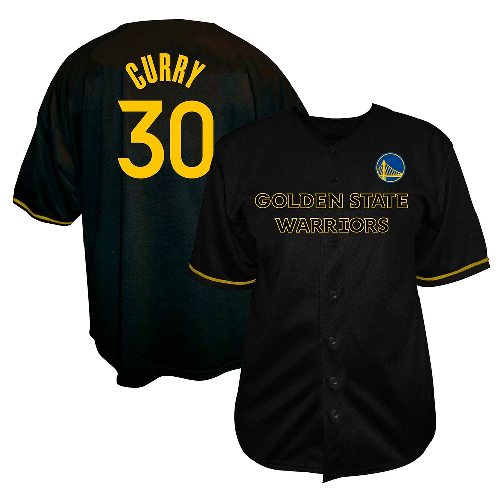 Maillot boutonné avec nom et numéro Big & Tall des Golden State Warriors de Stephen Curry pour homme