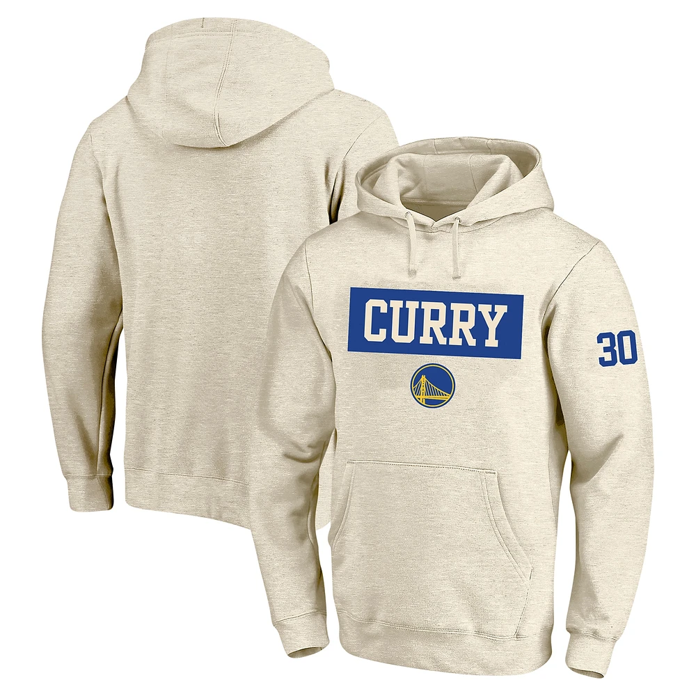 Sweat à capuche double face tri-blend pour homme avec profil Stephen Curry Cream Golden State Warriors Big & Tall Player