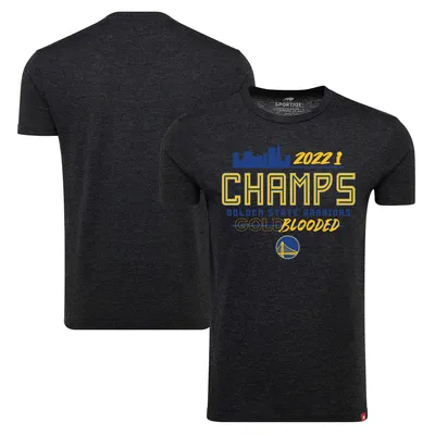 Golden State Warriors Sportiqe 2022 NBA Finals Champions Comfy Wordmark Tri-Blend T-Shirt - Black