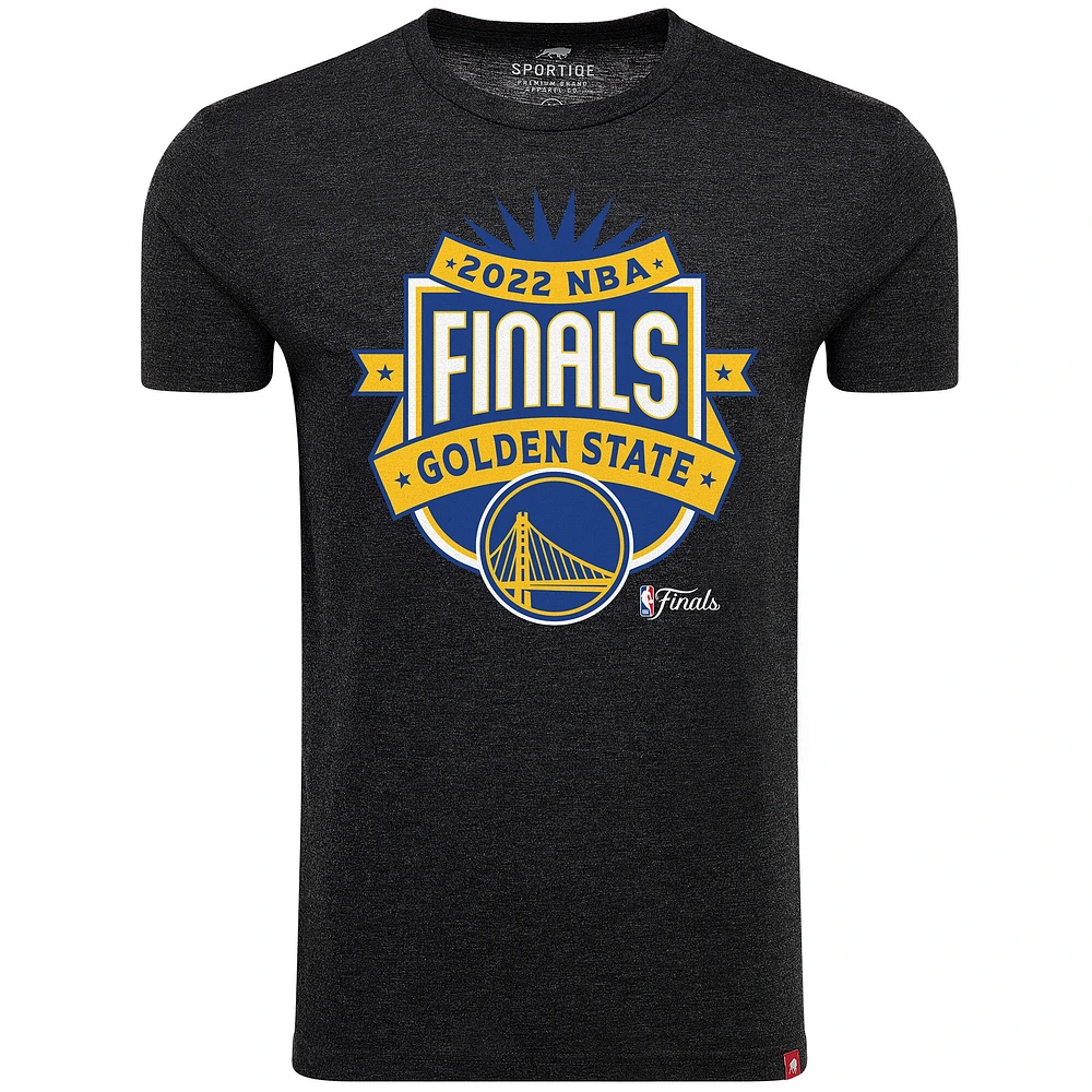 Sportiqe T-shirt noir pour homme Golden State Warriors 2022 NBA Finals Crest Comfy