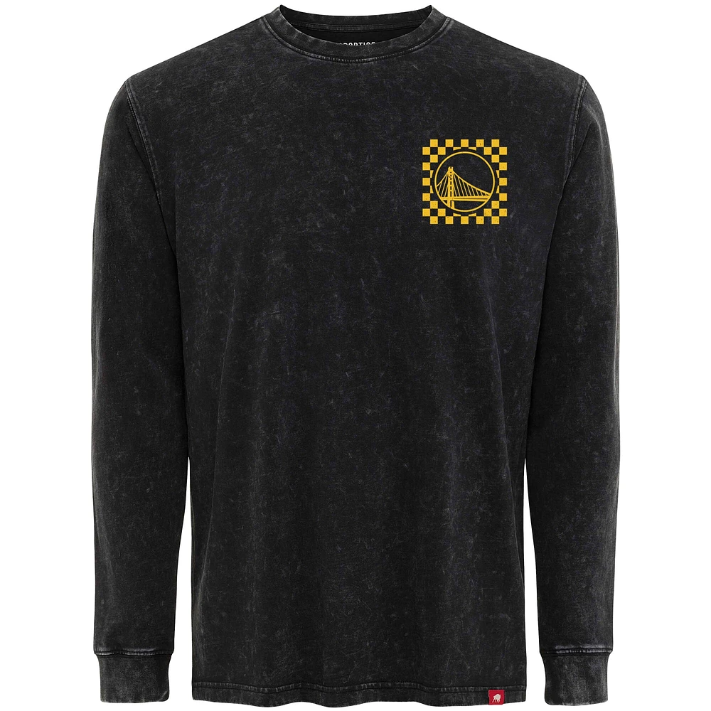 Men's Sportiqe Black Golden State Warriors Bono Long Sleeve T-Shirt