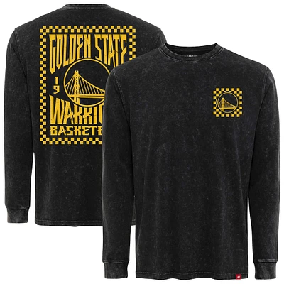 Men's Sportiqe Black Golden State Warriors Bono Long Sleeve T-Shirt