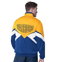 Men's Starter Gold/Royal Golden State Warriors Rush Applique Full-Zip Track Jacket