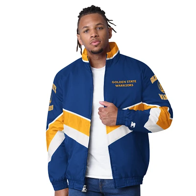 Veste zippée entièrement en Oxford Captain pour homme Golden State Warriors Starter Royal