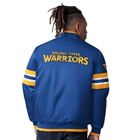 Veste en satin à boutons-pression Starter Royal Golden State Warriors Scout Varsity pour homme