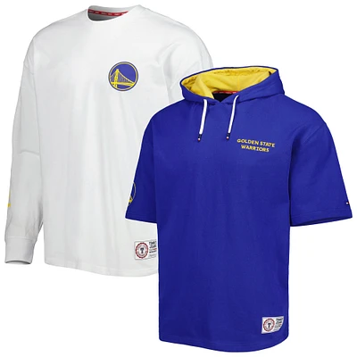 Tommy Jeans pour homme Royal/White Golden State Warriors Matthew 2 en 1 T-shirt et sweat à capuche Combo Set